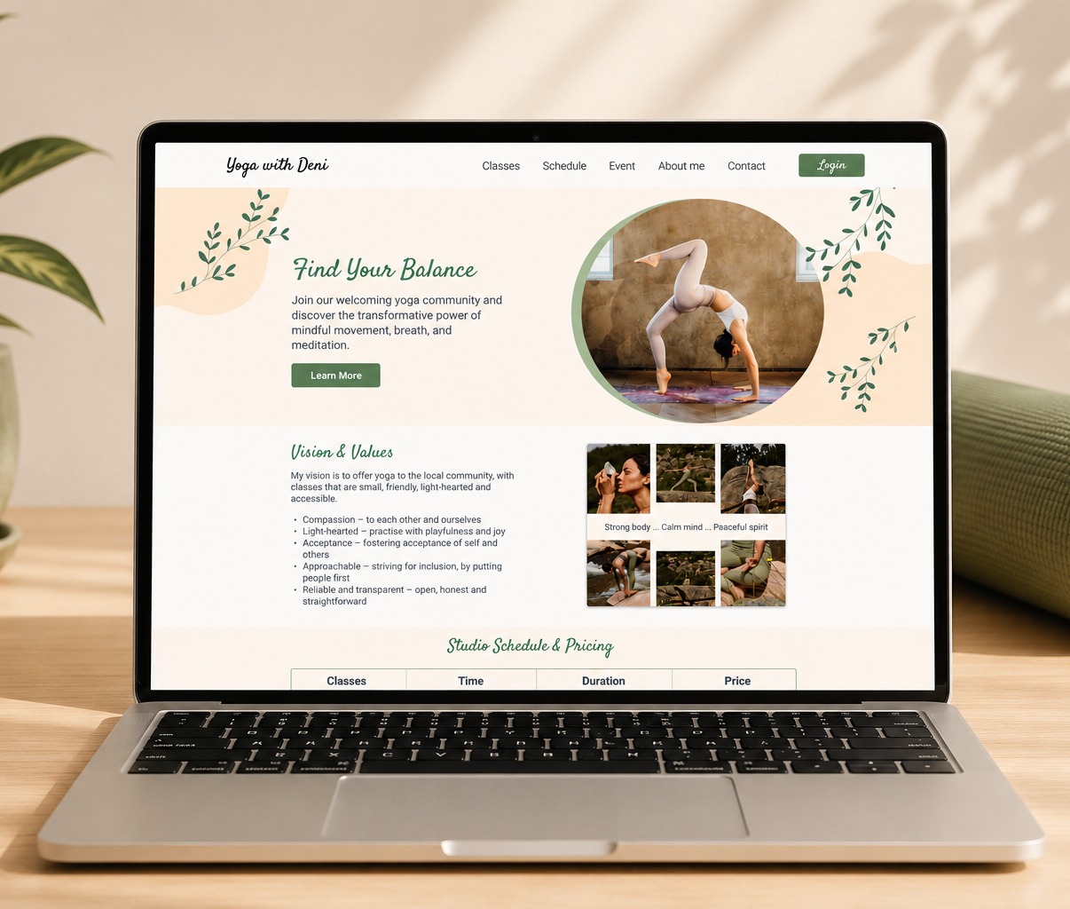 Yoga Website Redesign